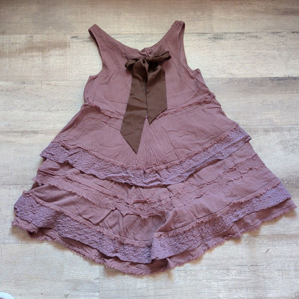Anthropologie Zeharvale Flounced Mocha Swing Dress EUC Size 6 Purple